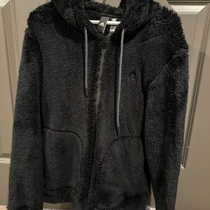 Black adidas fuzzy jacket size L